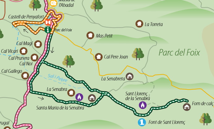 Ruta a la Sanabra i el fondo de Sant Llorenç des del Castell de Penyafort (© turismemonjos.cat)